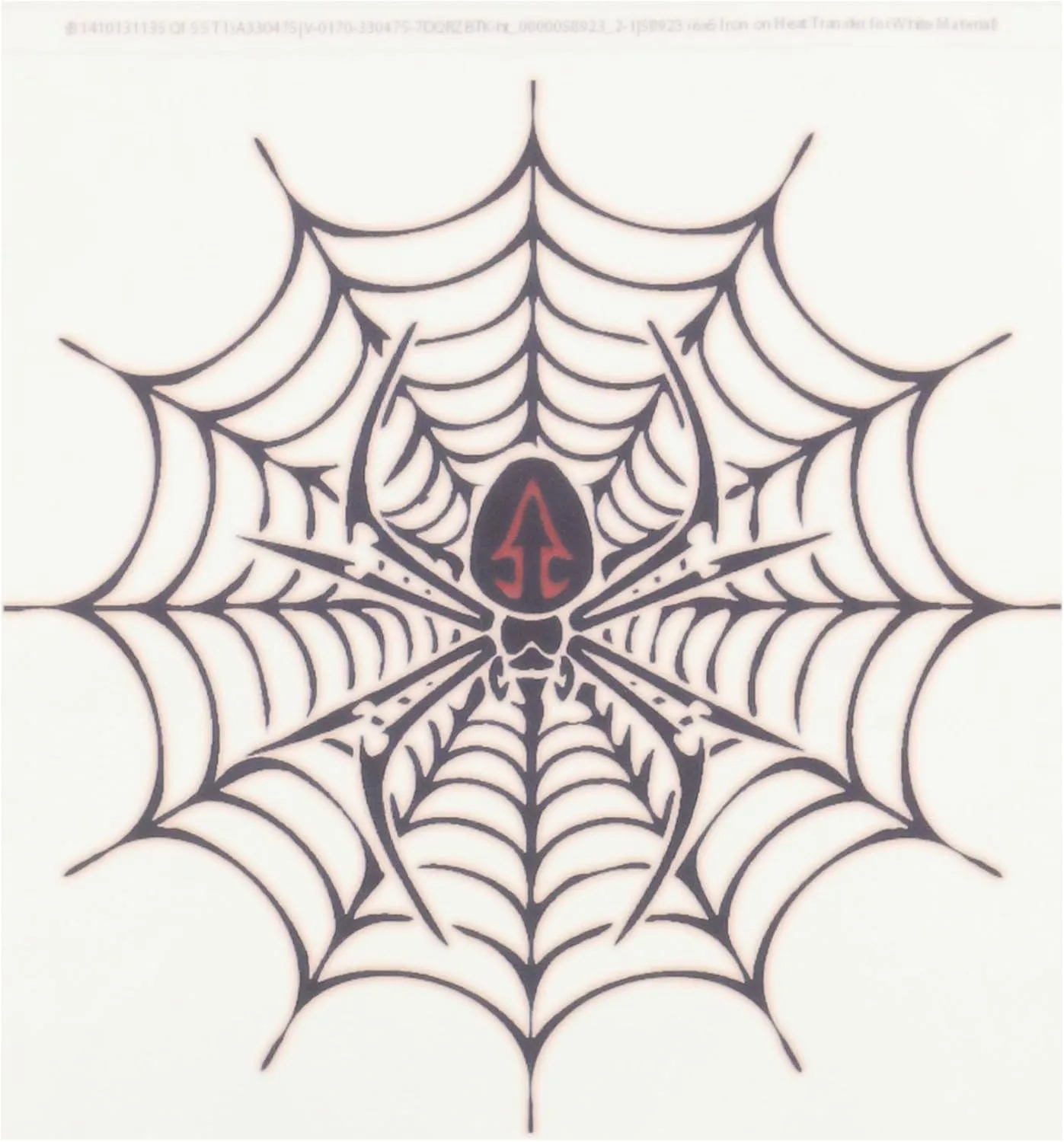 3dRose ht_58923_2 Black Widow Spider in a Web Iron on Heat Transfer for White Material, 6 by 6-Inch