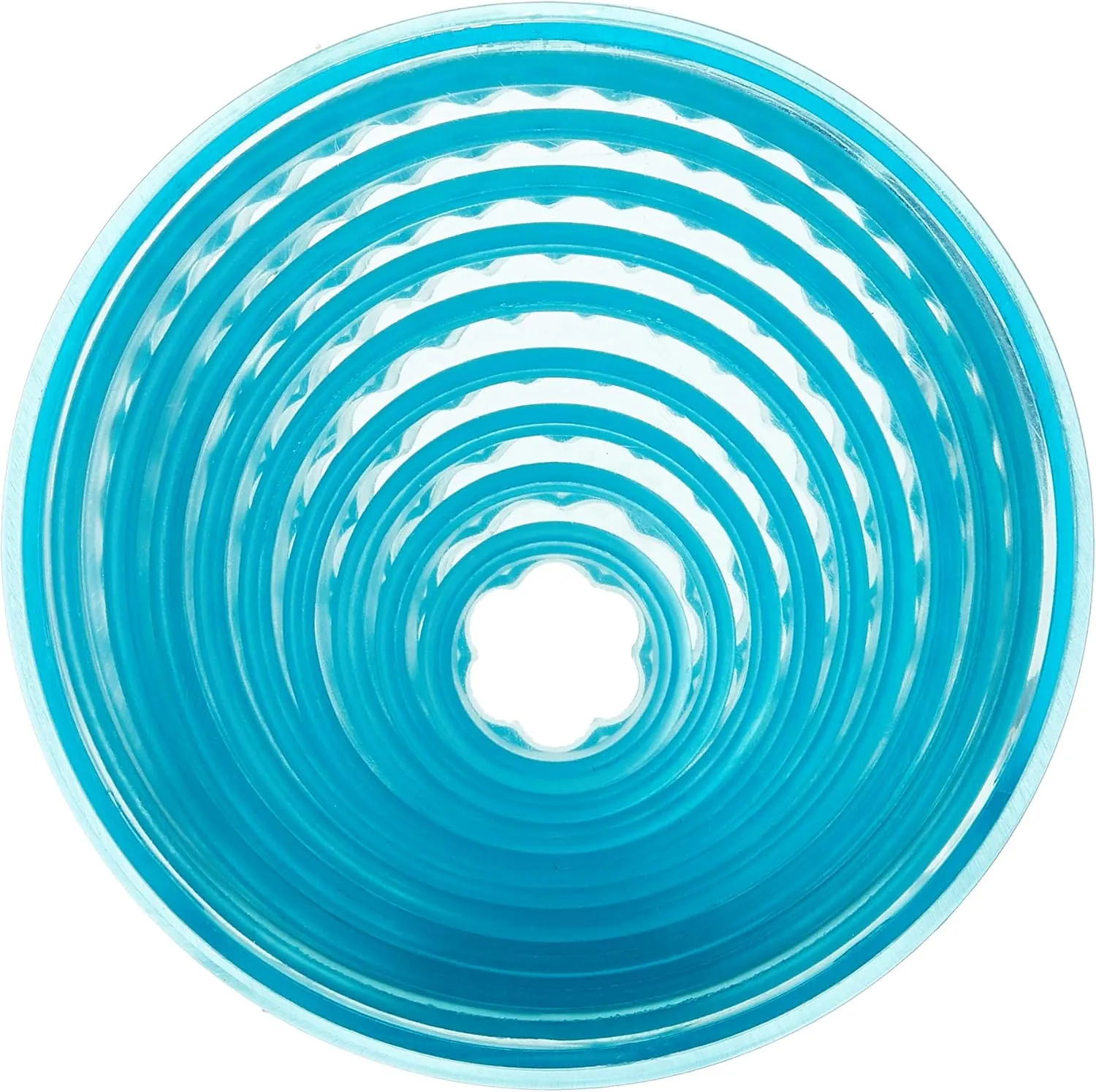Ateco 5707 Fluted Edge Round Cutter Set in Graduated Sizes, Durable, Food-Safe Plastic, 7 Pc Set,Blue