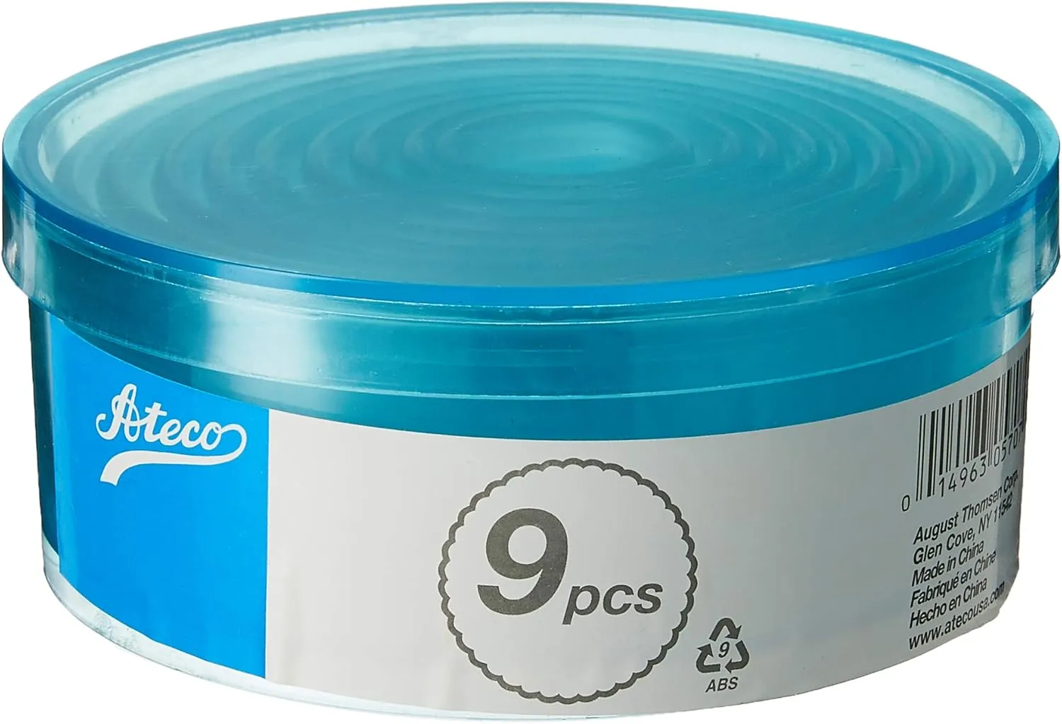 Ateco 5707 Fluted Edge Round Cutter Set in Graduated Sizes, Durable, Food-Safe Plastic, 7 Pc Set,Blue