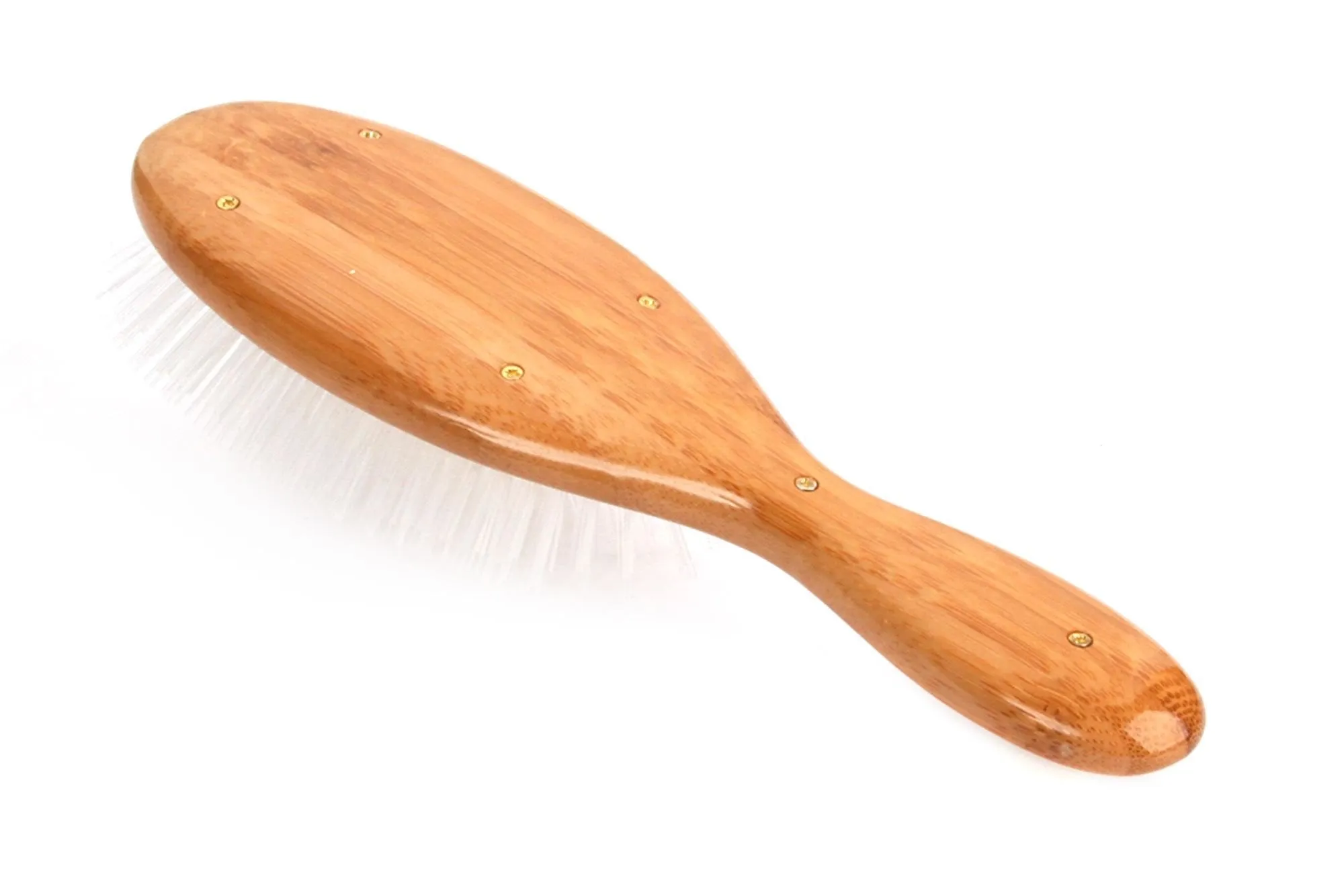Bass Brushes Purse Size Oval Cushion Nylon Bristle Light Wood Handle 1 Brush