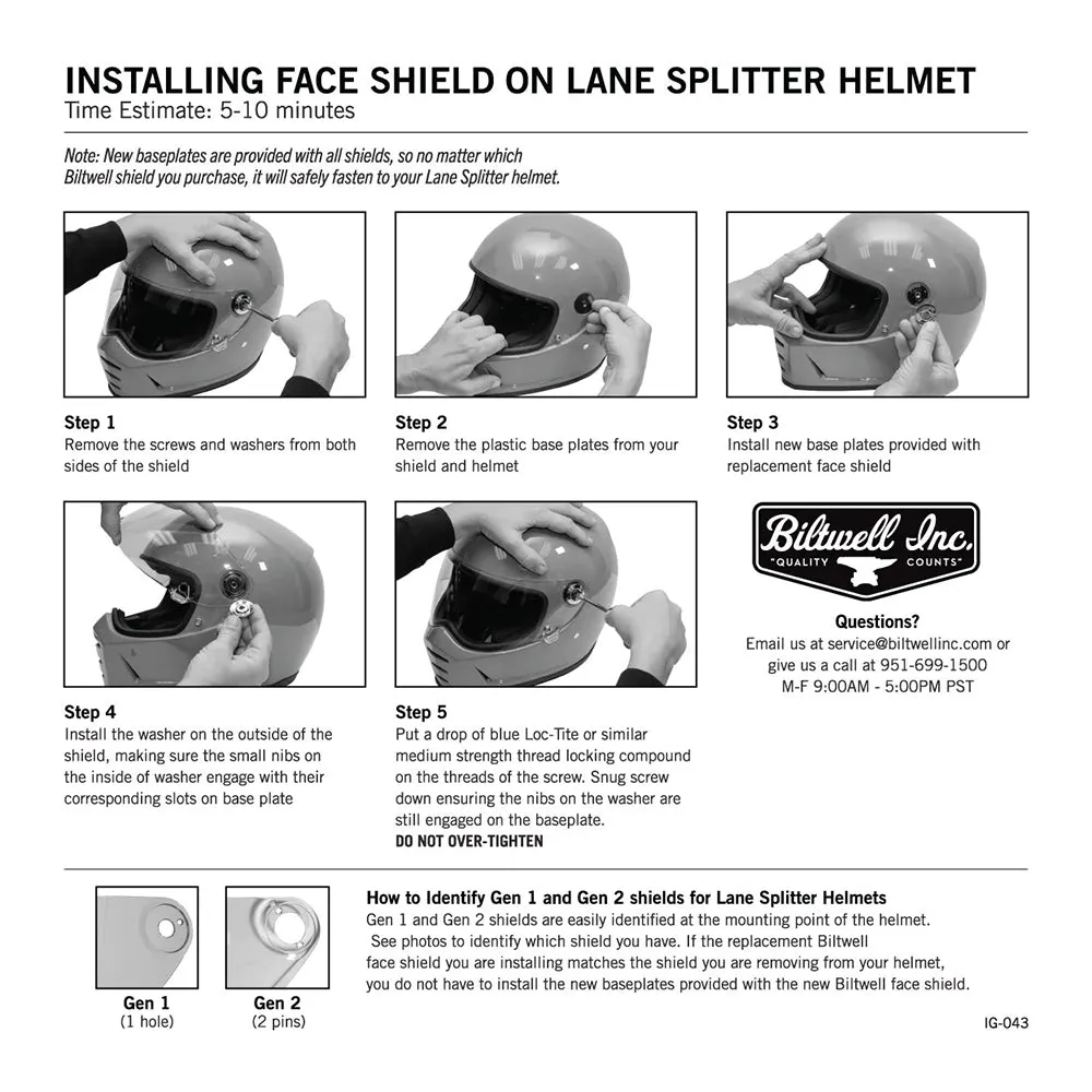 BILTWELL LANE SPLITTER GEN2 VISOR [SMOKE]