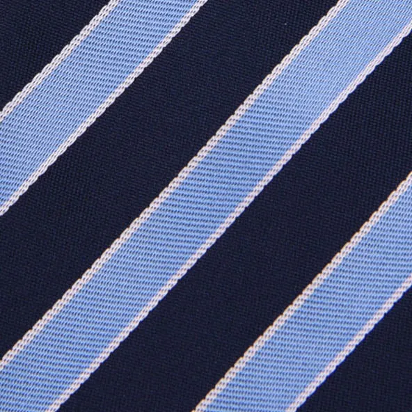 Blue & Navy Boss Formal Business Striped 3 Inch Tie Mens Professional Fashion