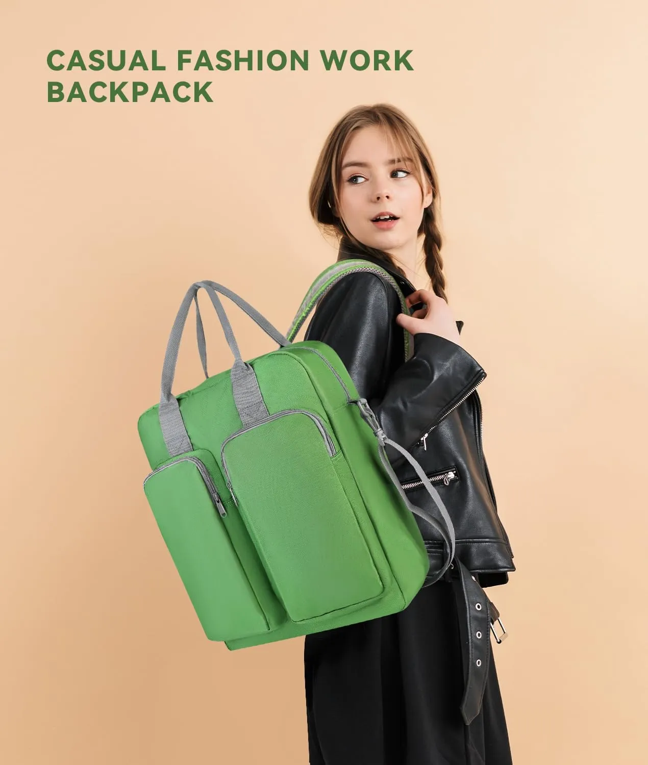 Carry on Backpack for Women Flight Approved, Frontier Airlines Personal Item Bag Fit for 17in Laptop (green, 17 inch)