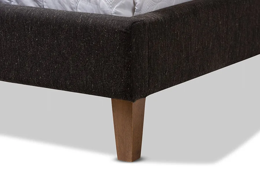 Casper Charcoal Grey Fabric Upholstered Platform Bed w/Tall Headboard (Full)
