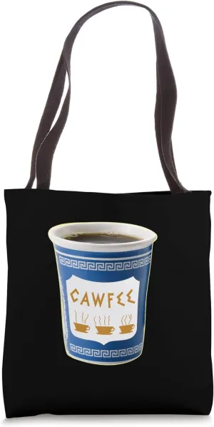 Cawfee NY New York Hometown Greek Diner Coffee Cup Tote Bag