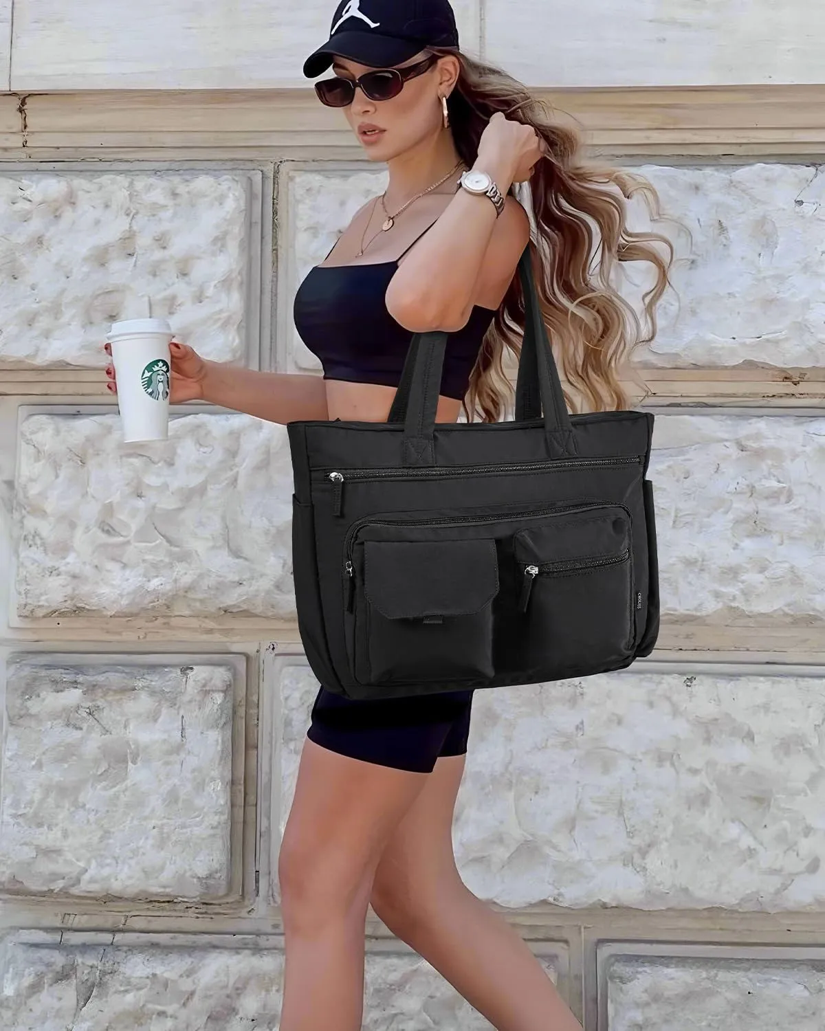 CHOLISS Large Tote Bag for Women - Shoulder Tote Handbag with Compartments, Work Bag with Zipper Pockets, Gym, Travel, Beach