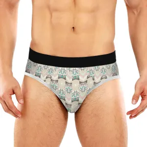 Classic Men's Briefs Underwear Tribal Traditional Bird Owl Grid Breathable and Soft Comfort Triangle Underwear S-3XL