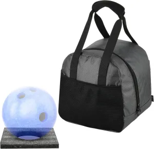 Cosmos Single Bowling Ball Tote Bag Storage Handbag with Ball Holder Pad, Anti-Scratch Compartment & Handle Strap Fits for Use onto Ball Roller, Trolley Bag & Luggage (Bowling Ball NOT included)