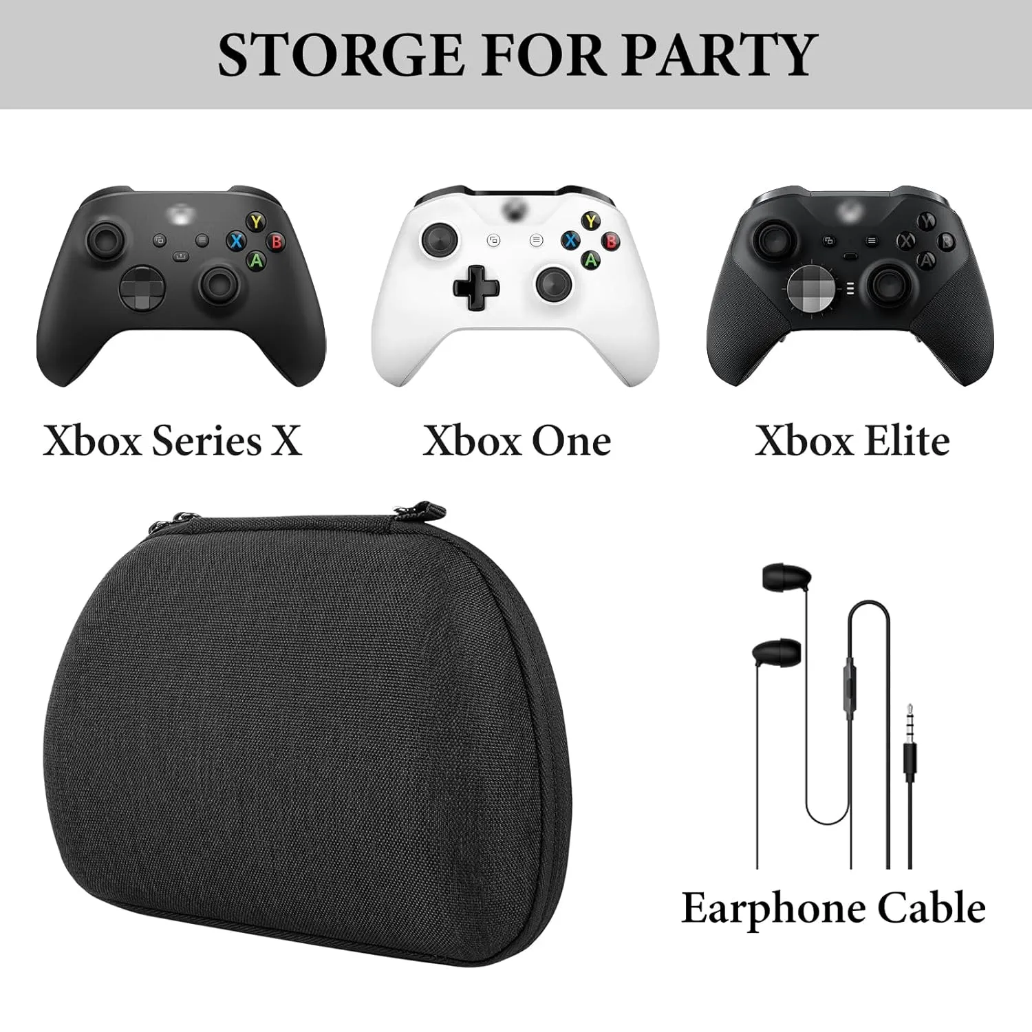 Geekria Controller Travel Case Compatible with Xbox One, Series X/S, Hard Shell Carrying Bag, Protective Storage with Internal Mesh Pocket for Charging Cable (Dark Gray)