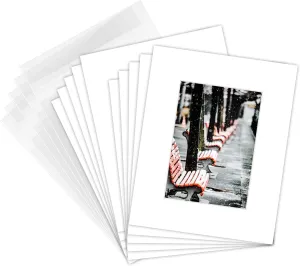 Golden State Art Pack of 50 8x10 White Picture Mats Mattes with White Core Bevel Cut for 5x7 Photo   Backing   Bags