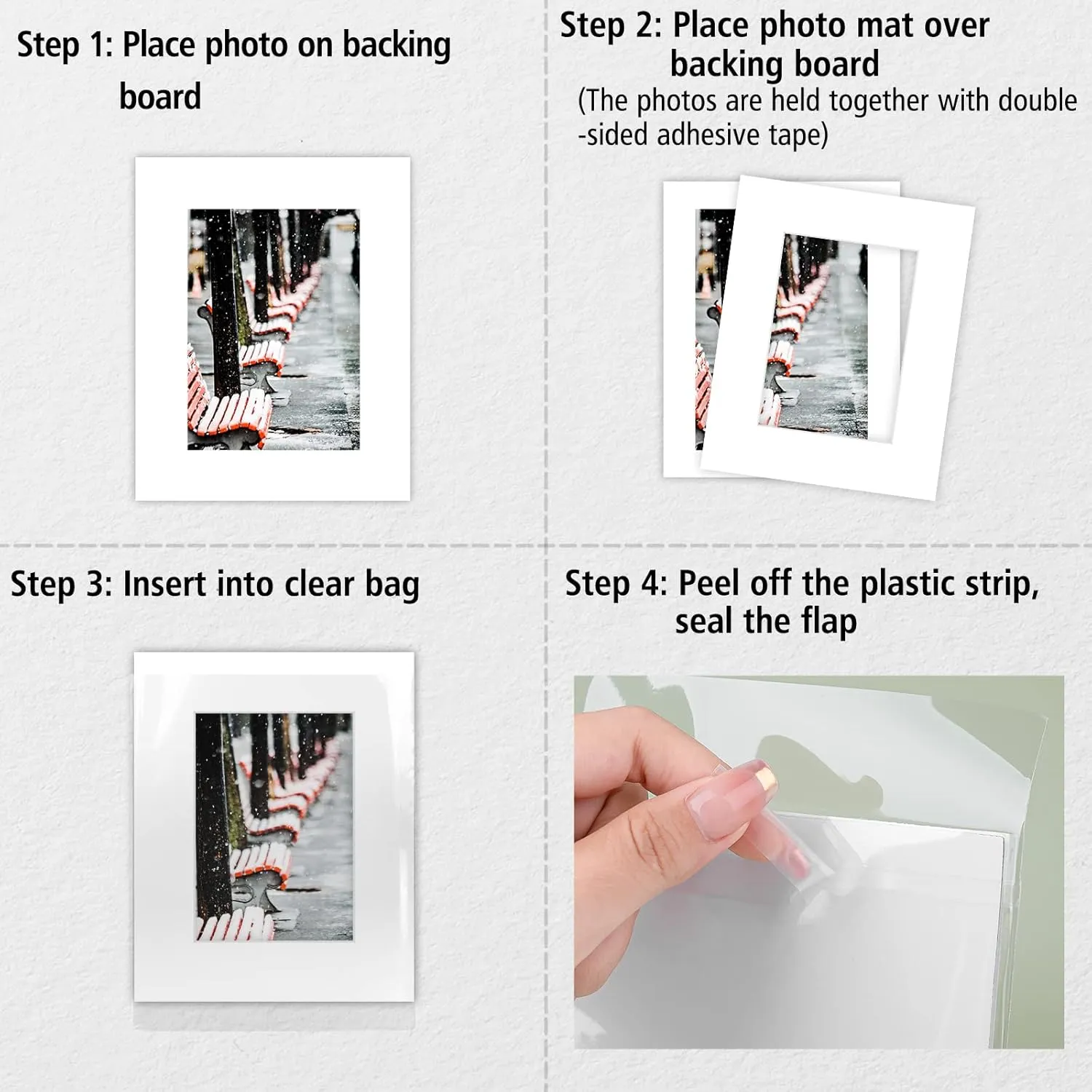 Golden State Art Pack of 50 8x10 White Picture Mats Mattes with White Core Bevel Cut for 5x7 Photo   Backing   Bags