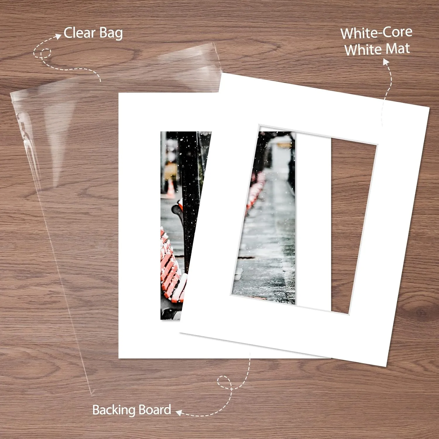 Golden State Art Pack of 50 8x10 White Picture Mats Mattes with White Core Bevel Cut for 5x7 Photo   Backing   Bags