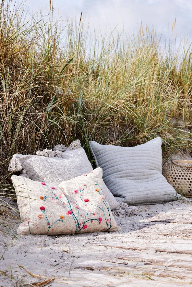 Hallie pillow 60x40 cm. sand with embroidery