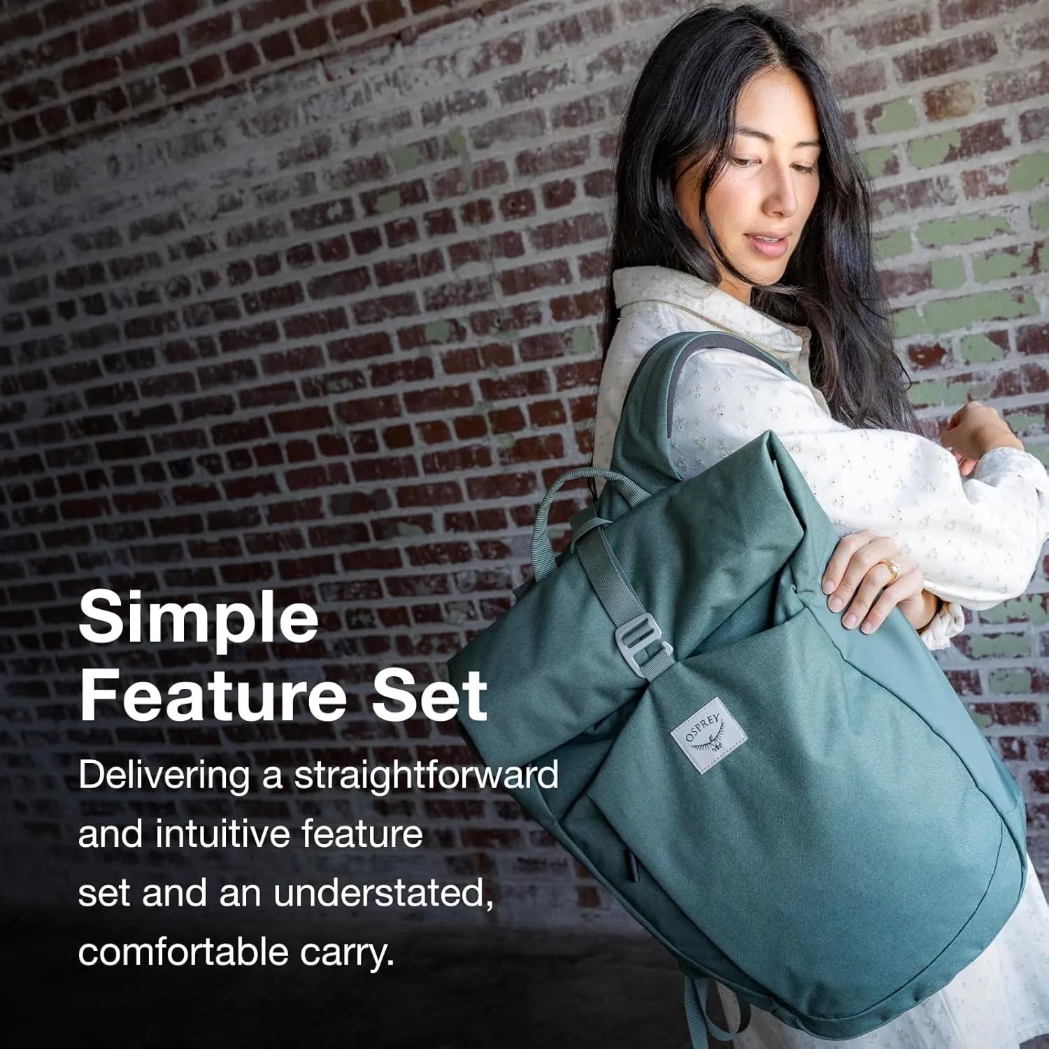 Osprey Arcane Roll Top Commuter Backpack, Pine Leaf Green