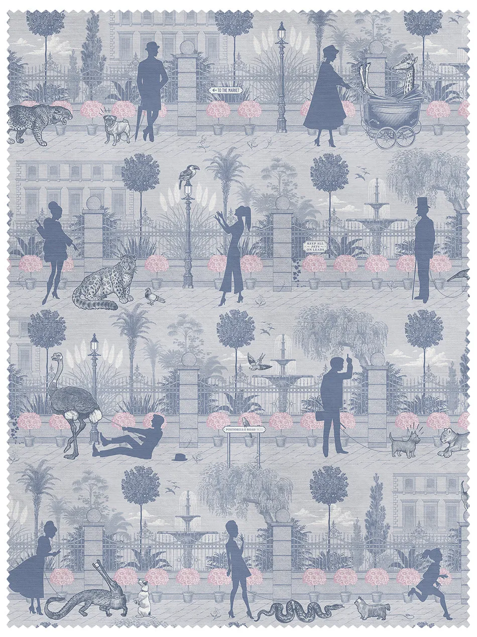 Portobello Parade 'Wild Violet' Linen Sample