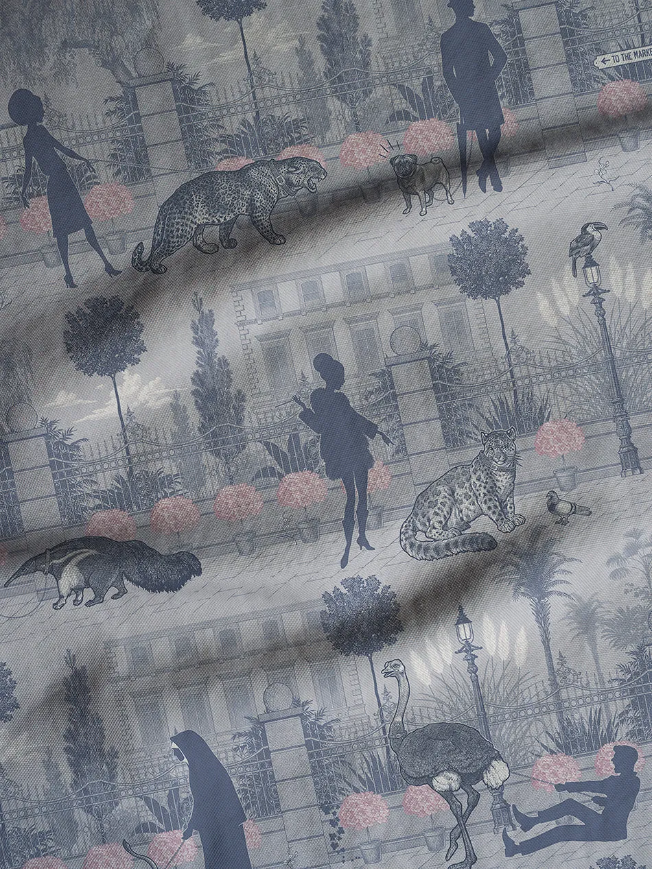 Portobello Parade 'Wild Violet' Linen Sample