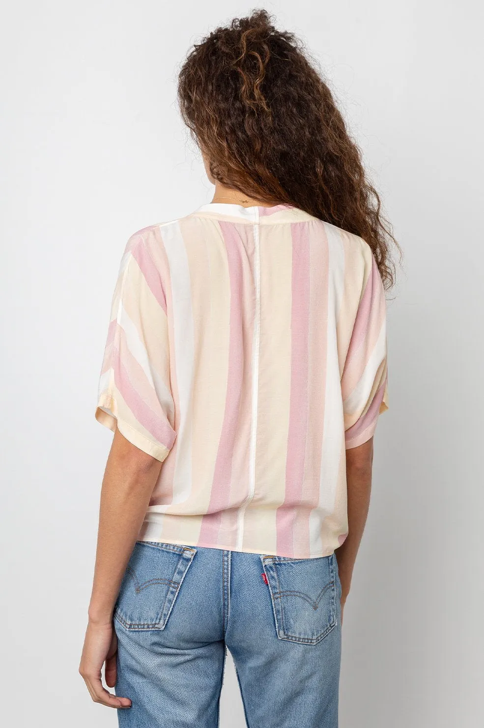 Rails - Thea Buttoned Blouse in Sunrise Stripe