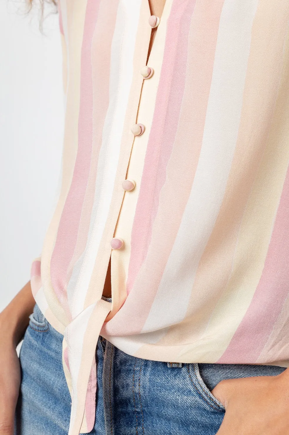 Rails - Thea Buttoned Blouse in Sunrise Stripe