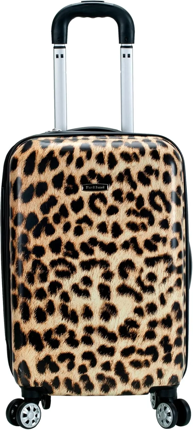 Rockland Safari Hardside Spinner Wheel Luggage, Leopard, 3-Piece Set (20/24/28)