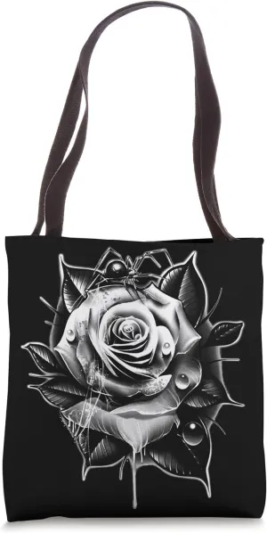 Rose Spider Black Widow Tote Bag
