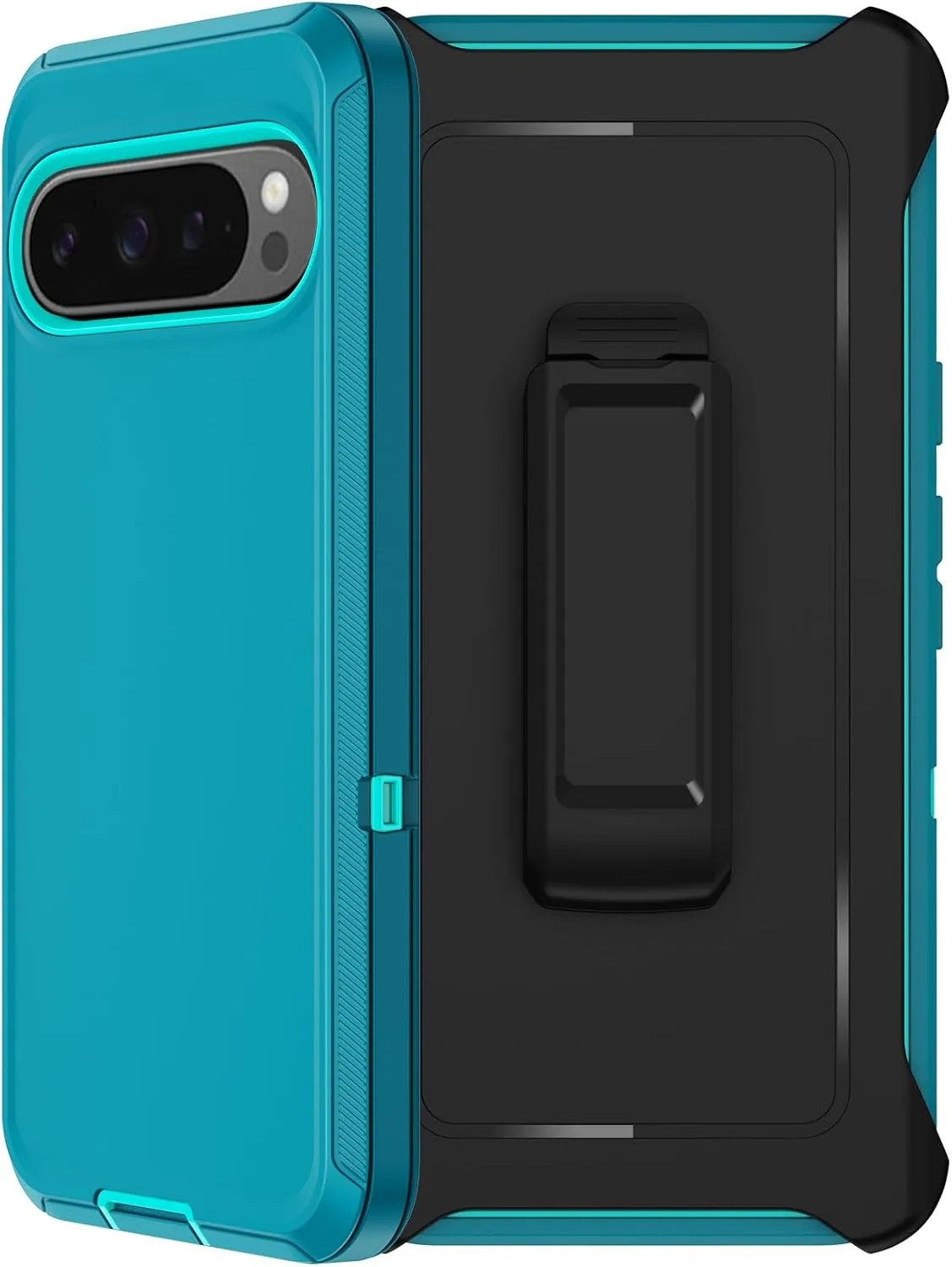 RubCase for Google Pixel 9 Pro XL Case with Belt Clip Holster, 2X Screen Protector, Heavy Duty Military Grade Full Body Shockproof Dust-Proof Rugged Protective Cover for Pixel 9 Pro XL