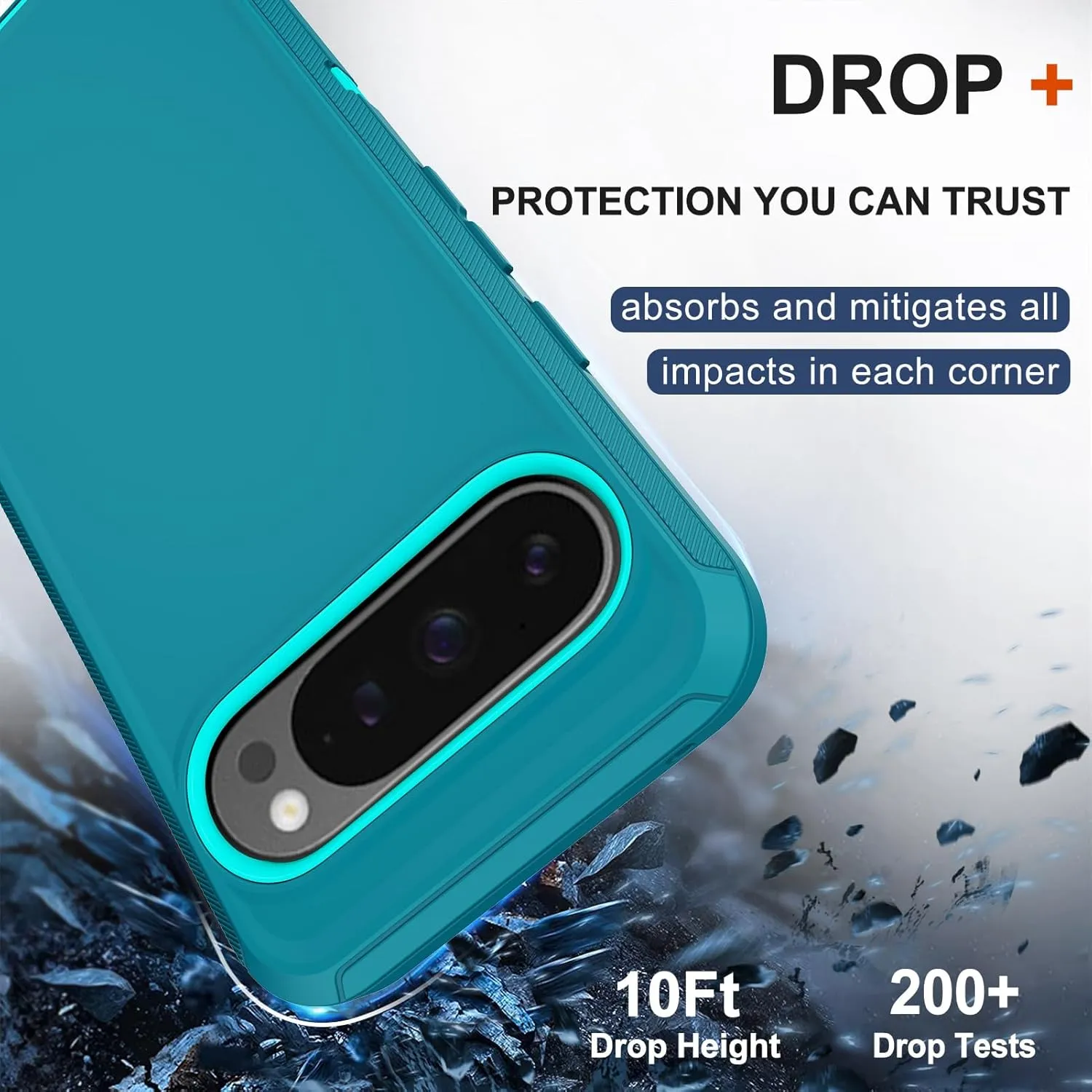RubCase for Google Pixel 9 Pro XL Case with Belt Clip Holster, 2X Screen Protector, Heavy Duty Military Grade Full Body Shockproof Dust-Proof Rugged Protective Cover for Pixel 9 Pro XL