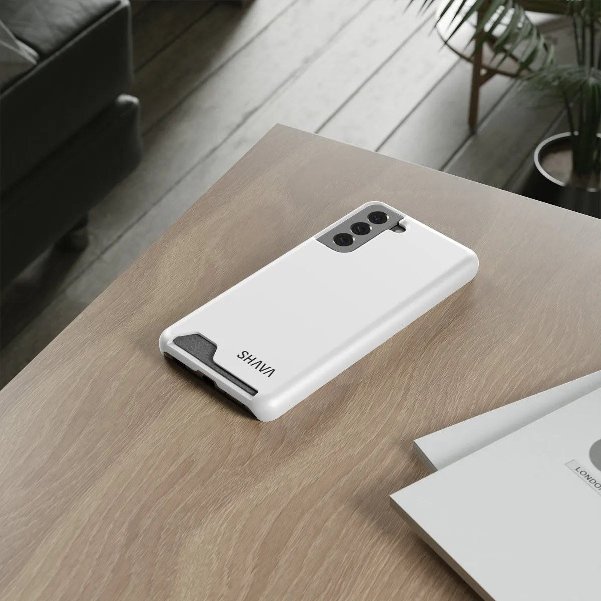 Simple Phone Cases With Card Holder - White