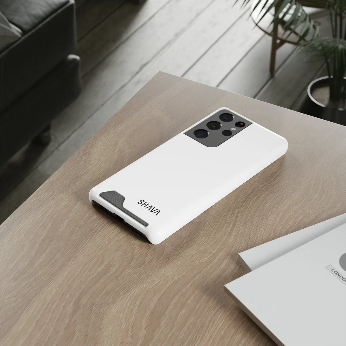 Simple Phone Cases With Card Holder - White