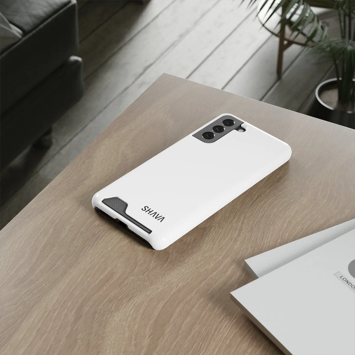Simple Phone Cases With Card Holder - White