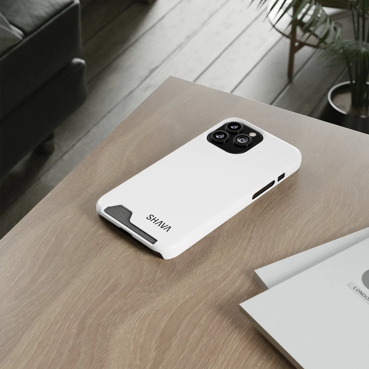 Simple Phone Cases With Card Holder - White