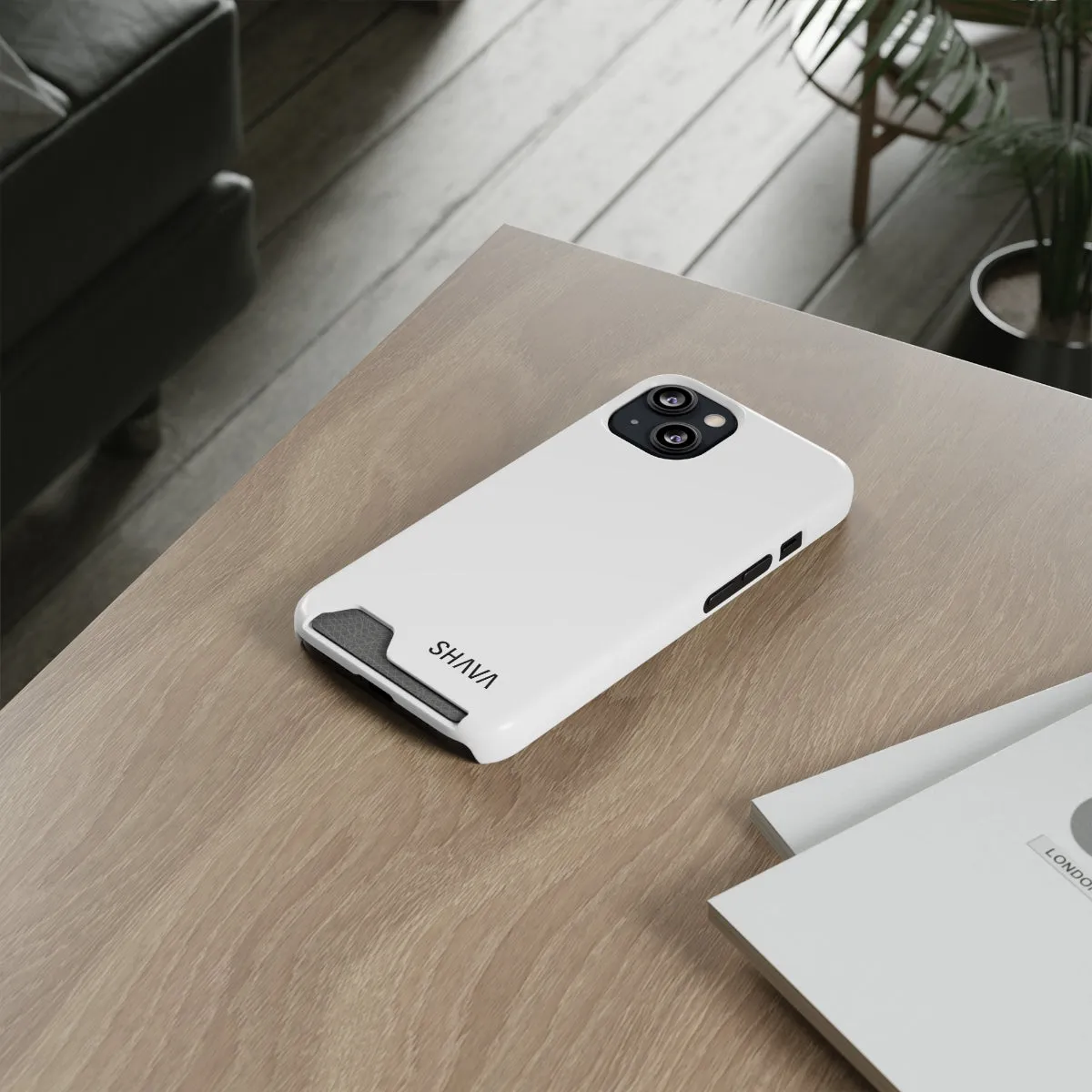 Simple Phone Cases With Card Holder - White