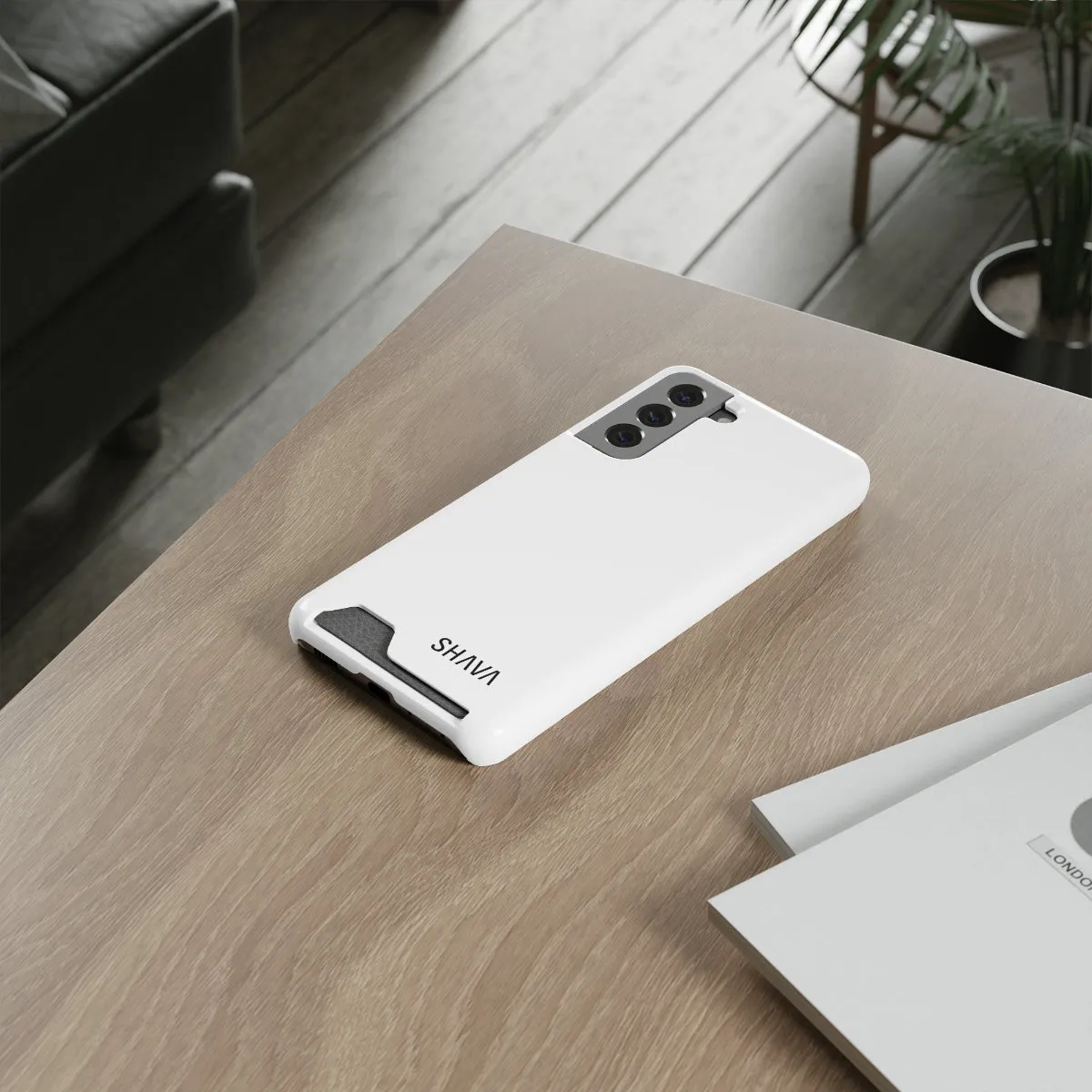 Simple Phone Cases With Card Holder - White