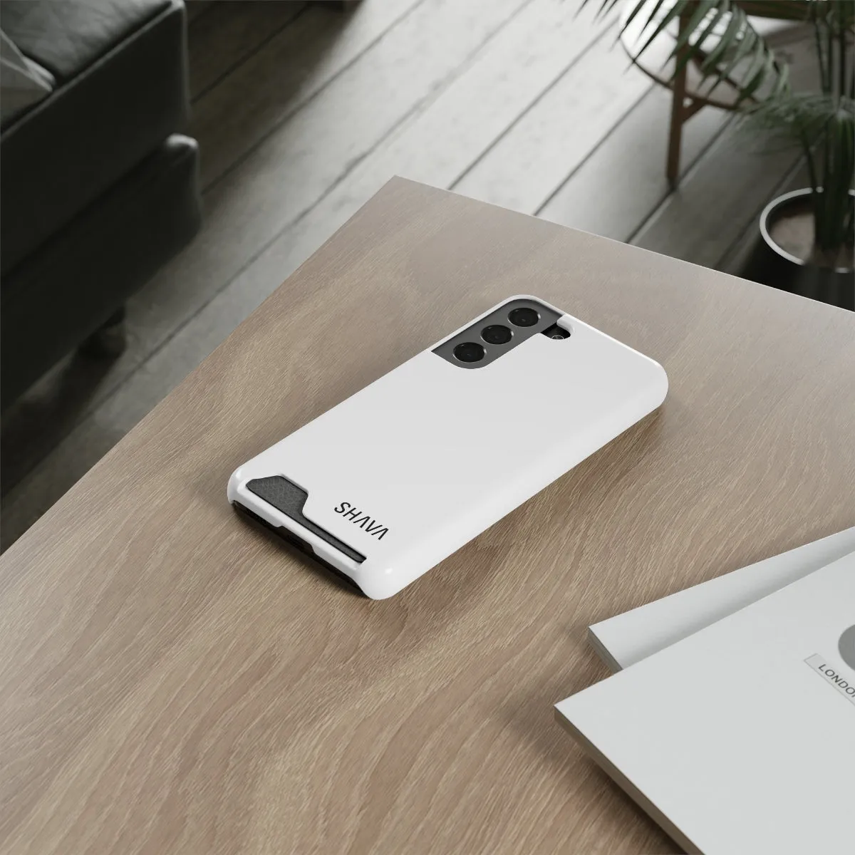Simple Phone Cases With Card Holder - White