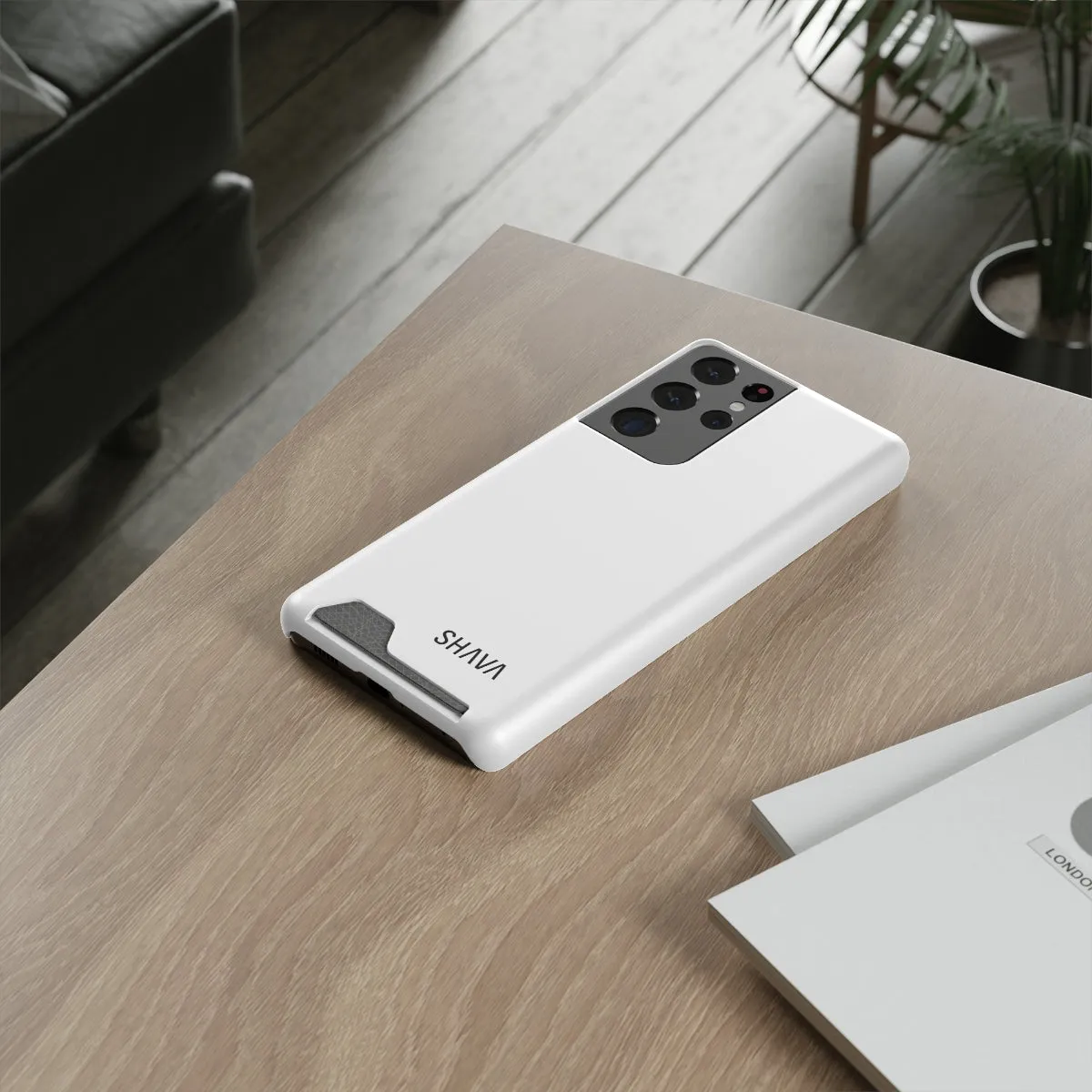 Simple Phone Cases With Card Holder - White