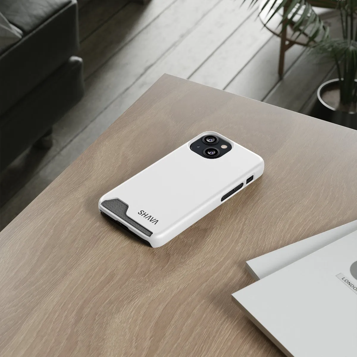 Simple Phone Cases With Card Holder - White
