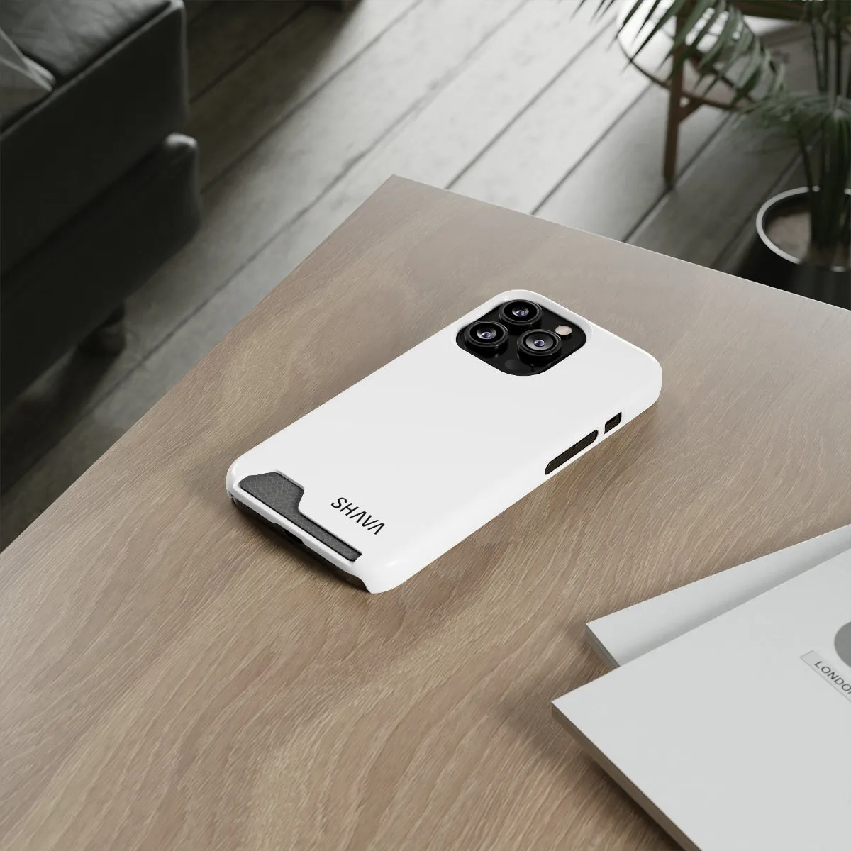 Simple Phone Cases With Card Holder - White