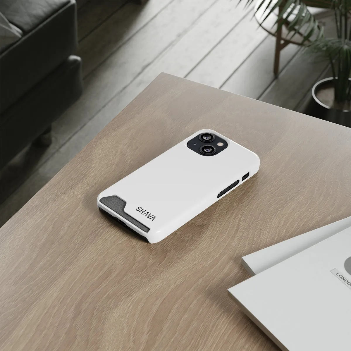 Simple Phone Cases With Card Holder - White