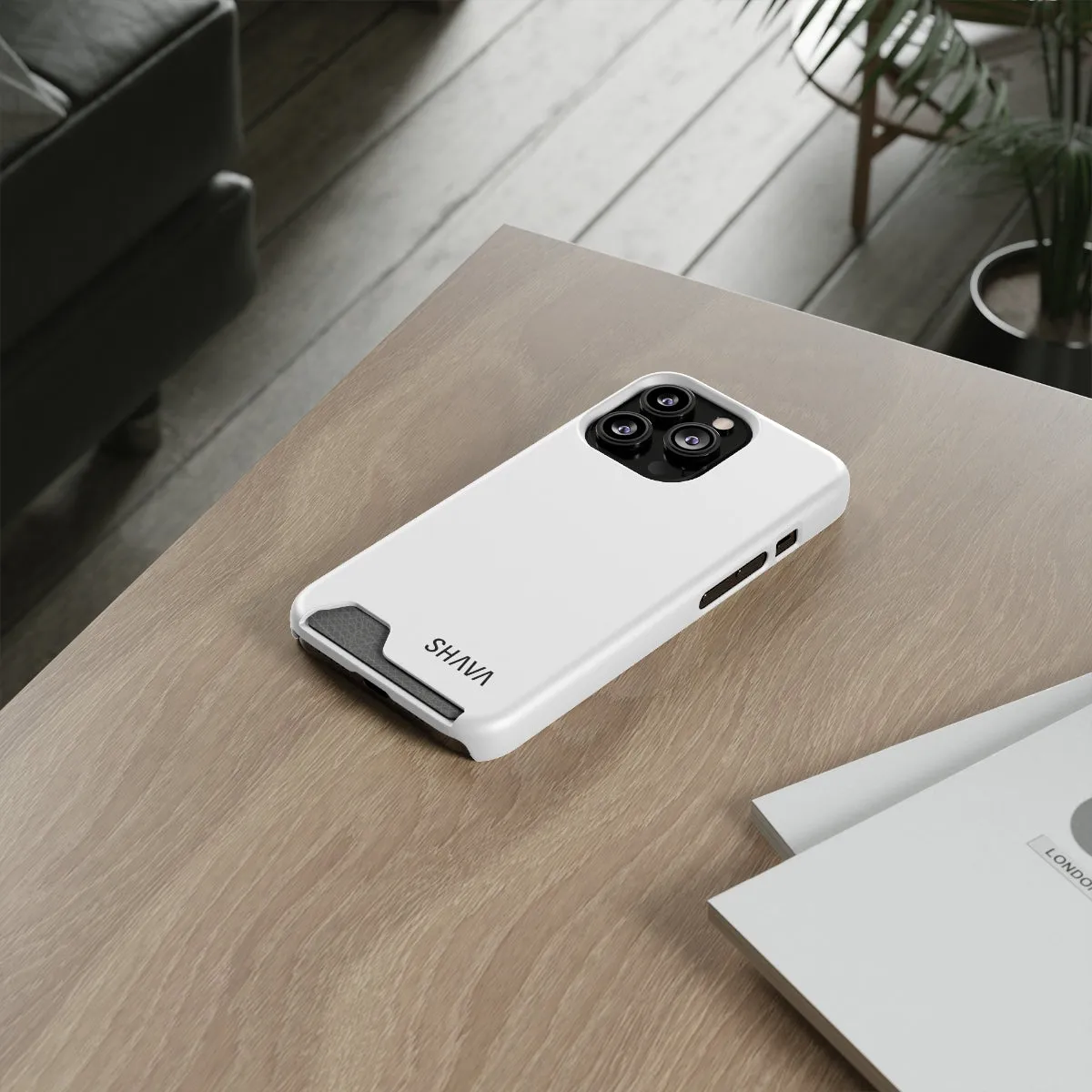 Simple Phone Cases With Card Holder - White