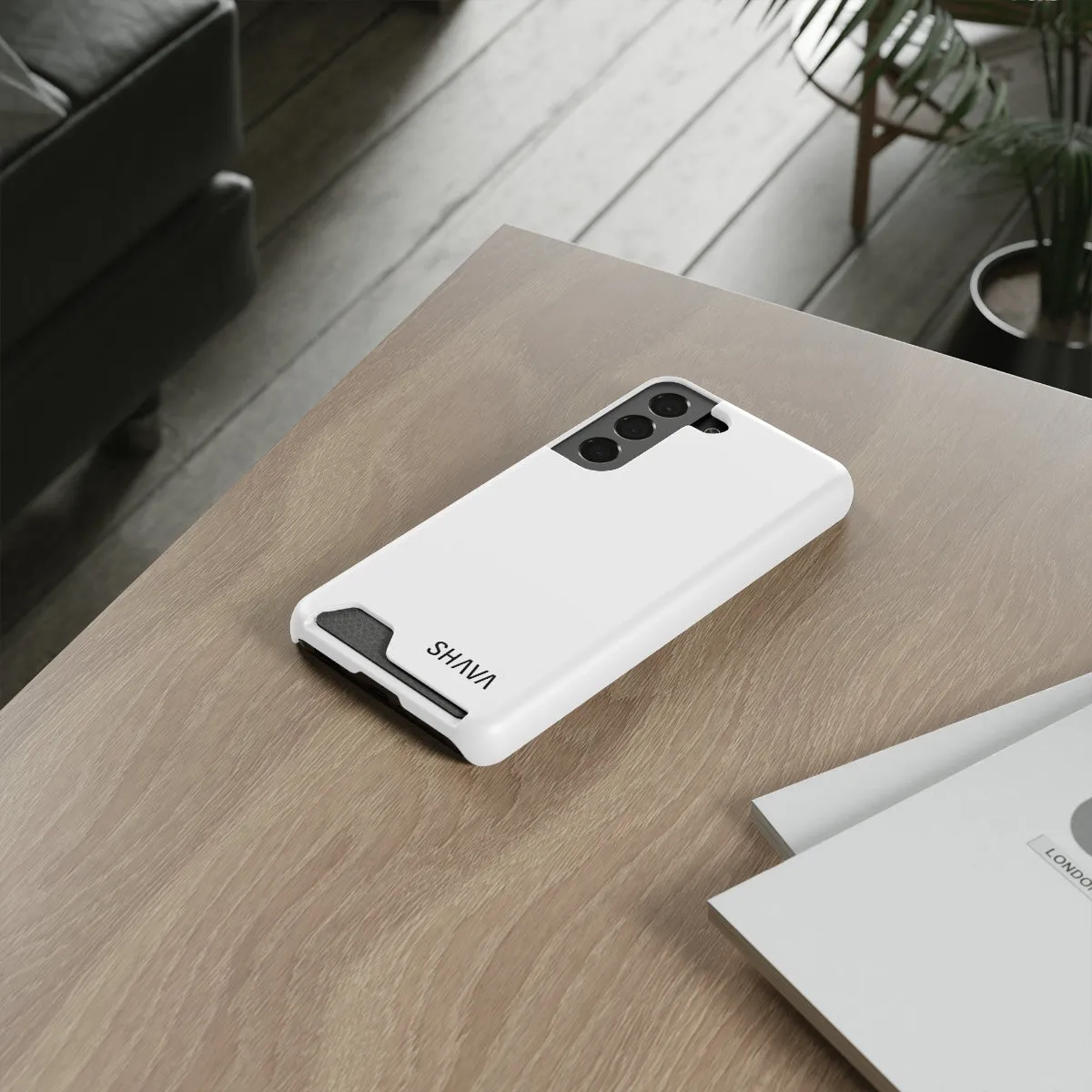 Simple Phone Cases With Card Holder - White