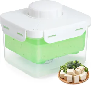 Tofu Press Dishwasher Safe, Upgrade Adjustable Large Vegan Tofu Presser Drainer with Drip Tray and Pour Spout, Speed Up Removing Water from Firm/Extra Firm Tofu Without Crack to Improve Taste
