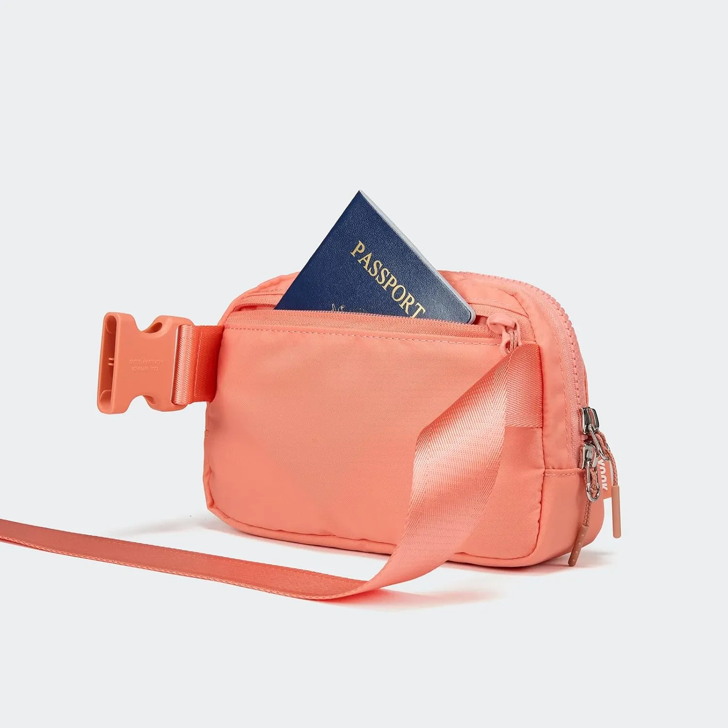  Unisex Mini   and Extender Strap, Adjustable Strap Nylon Cross Body Sling Bag for Workout, Running, Traveling, Hiking. (Deco Pink)