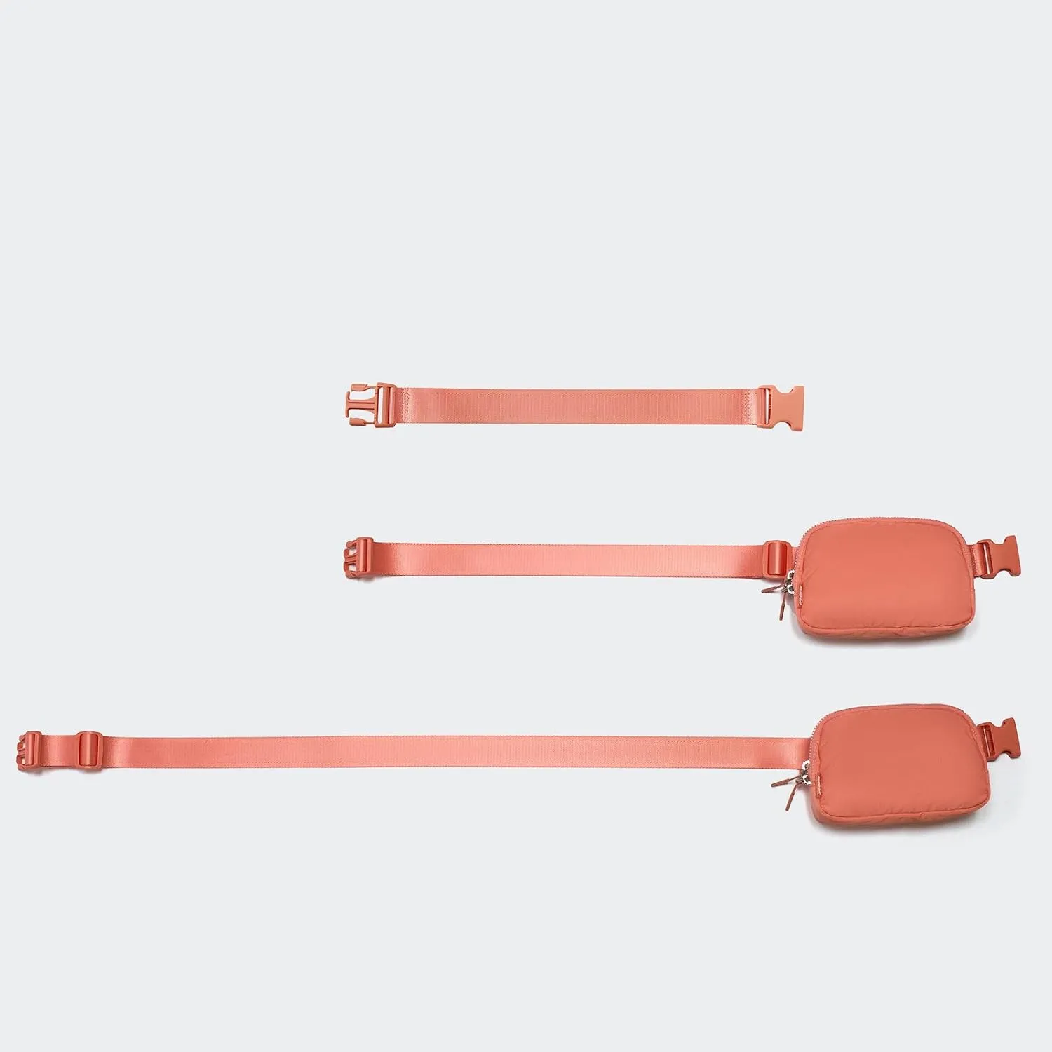  Unisex Mini   and Extender Strap, Adjustable Strap Nylon Cross Body Sling Bag for Workout, Running, Traveling, Hiking. (Deco Pink)