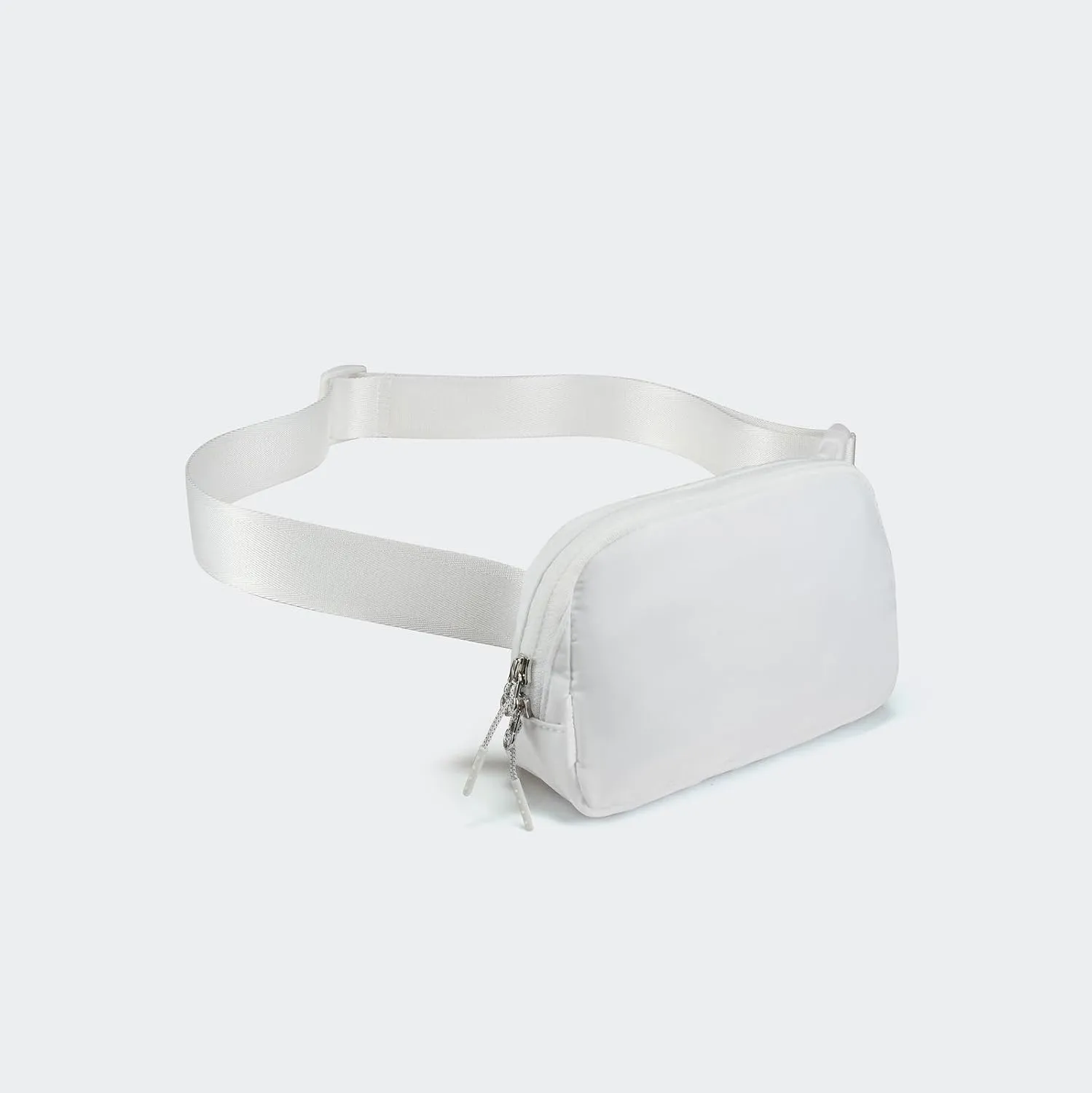 Unisex Mini   and Extender Strap, Adjustable Strap Nylon Cross Body Sling Bag for Workout, Running, Traveling, Hiking. (White)