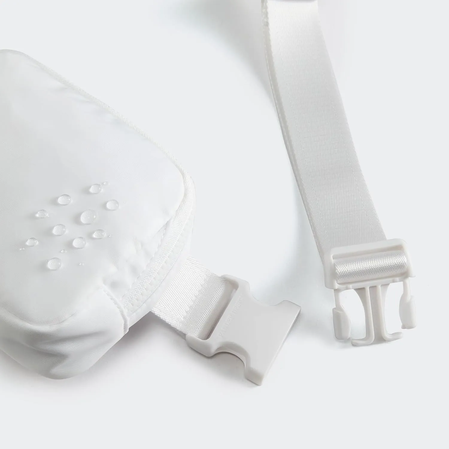  Unisex Mini   and Extender Strap, Adjustable Strap Nylon Cross Body Sling Bag for Workout, Running, Traveling, Hiking. (White)