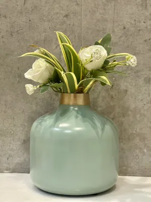 Urban Born Metal flower vase for home decor and living room Vintage decor Antique decor for home décor (18x18x18 cm)