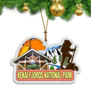 USA Kenai Fjords National Park Christmas Ornament Transparent Acrylic Xmas Tree Decoration Double Sided Pendant Travel Souvenir Collection Car Backpack Accessories