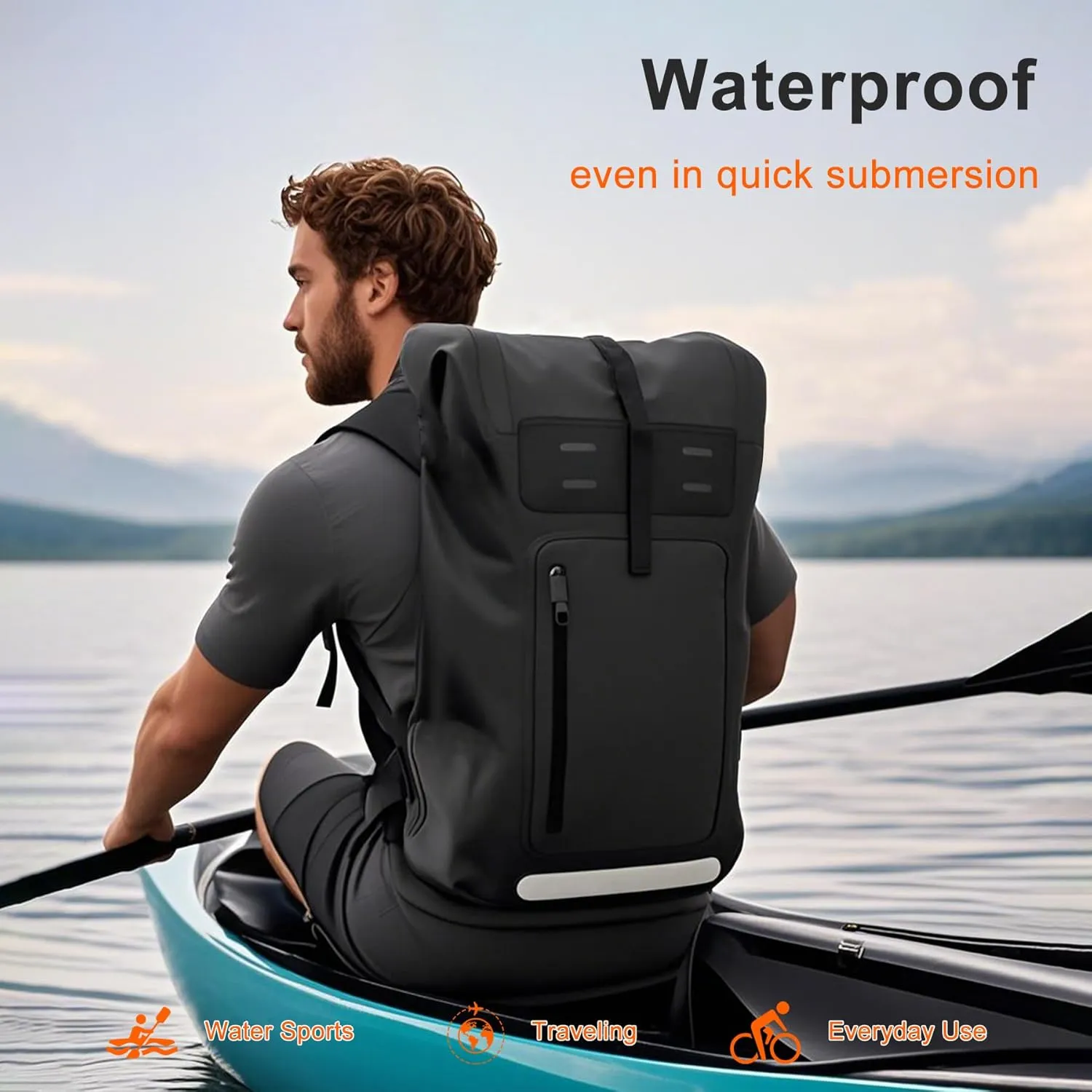 Waterproof BackpackHeavy Duty Hiking Backpack35/55/85L dry bag backpack waterproof for MenRoll-Top Closurefor Kayaking, Travel, Hiking, Fishing, Camping, Motorcycles (blue, 35L)
