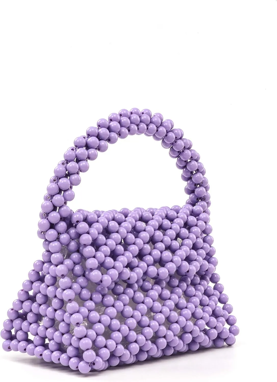YUSHINY Candy Color Acrylic Beaded Hollow Handbag Evening Clutch Triangle Bags for Wedding Party