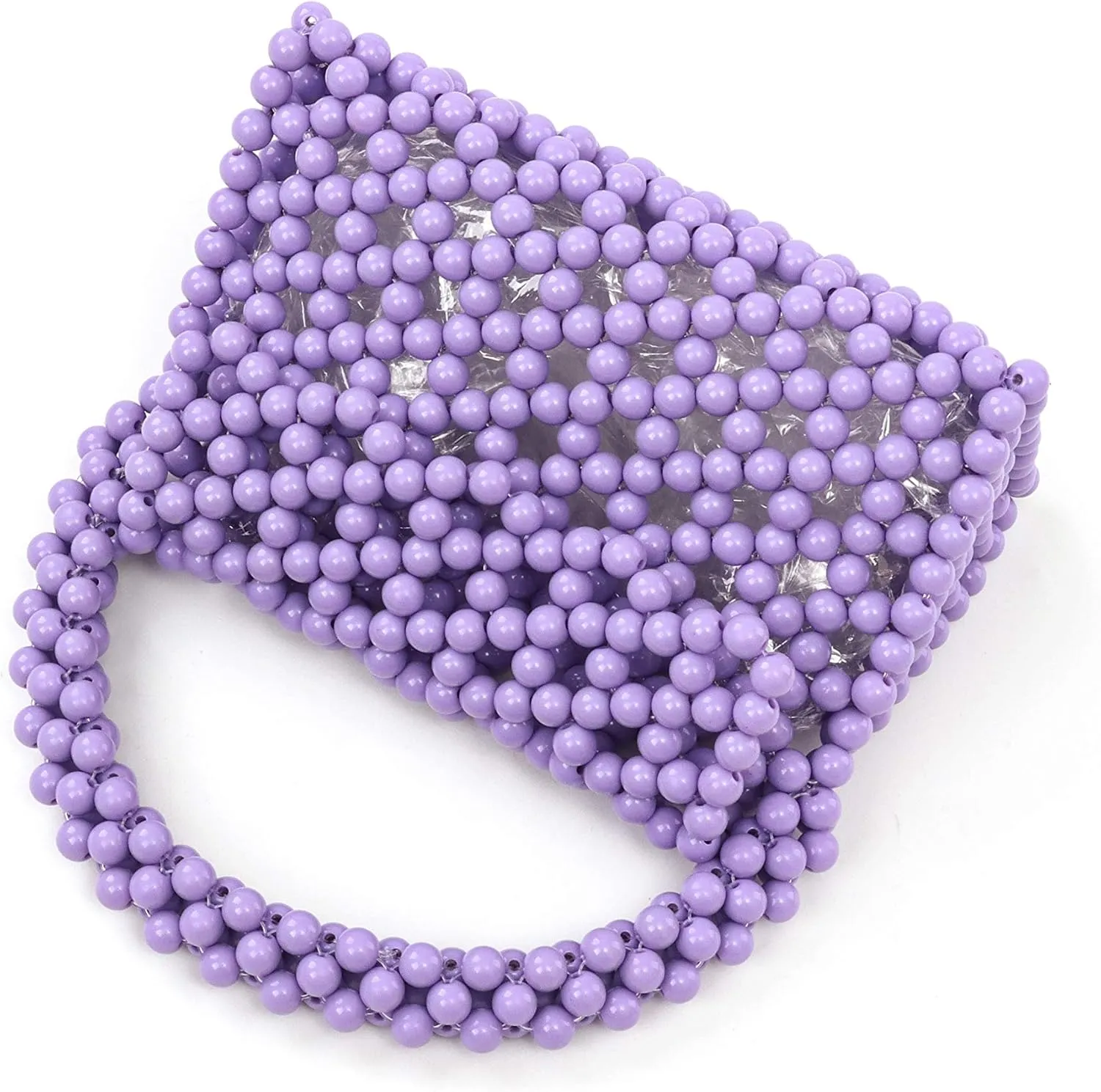 YUSHINY Candy Color Acrylic Beaded Hollow Handbag Evening Clutch Triangle Bags for Wedding Party
